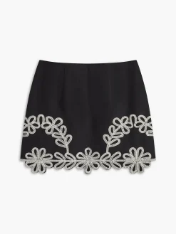COMMENSE Embroidery Sleeveless Zipper Skirt Set* Skirt Sets|Long Sleeve Sets