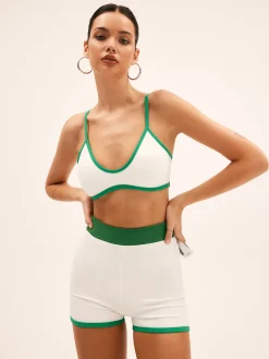 COMMENSE Emerald Contrast Bikini Bottom* Swimwear|Matching Sets