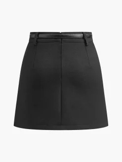 COMMENSE Essential Mini Skirt With Slim Belt* Skirts|Bottoms