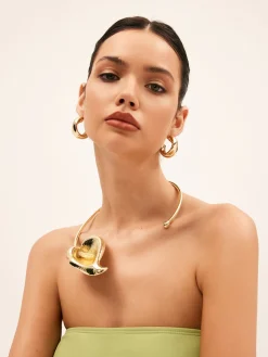 COMMENSE Exaggerated Lotus Leaf Design Necklace* Necklaces|Accessories