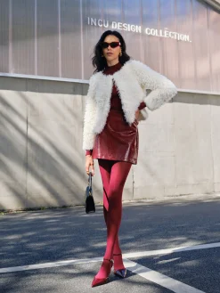 COMMENSE Faux Fur Short Coat* Outerwear|Coats