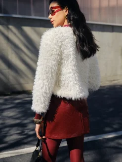 COMMENSE Faux Fur Short Coat* Outerwear|Coats
