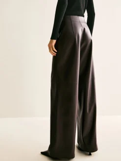 COMMENSE Faux Leather Mid Waist Pants* Pants|Bottoms