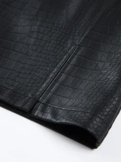 COMMENSE Faux Leather Textured Mini Skirt* Skirts|Bottoms