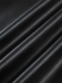 COMMENSE Faux Leather Zippered Mini Skirt* Skirts|Bottoms