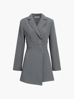 COMMENSE First Choice Blazer Long Sleeve Short Dress* Black Dresses|Work Dresses
