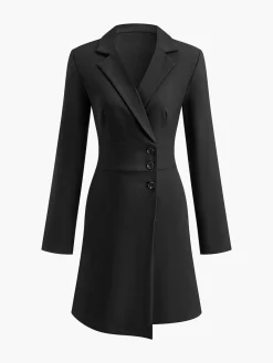 COMMENSE First Choice Blazer Long Sleeve Short Dress* Black Dresses|Work Dresses