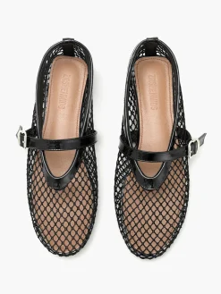 COMMENSE Fishnet Ballet Flats* Shoes|Accessories