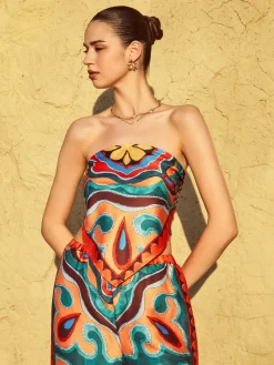 COMMENSE Flaming Passions Back Tie Top* Tank Tops & Camis|Matching Sets