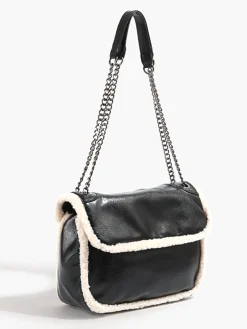 COMMENSE Flap Textured Fleece Shoulder Bag* Bags|Accessories