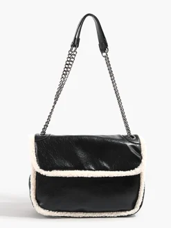 COMMENSE Flap Textured Fleece Shoulder Bag* Bags|Accessories