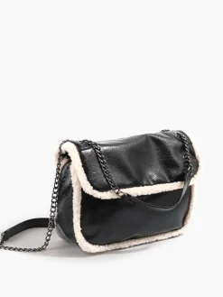 COMMENSE Flap Textured Fleece Shoulder Bag* Bags|Accessories