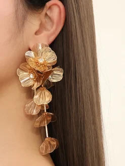 COMMENSE Floral Decor Fringed Earrings* Earrings|Accessories