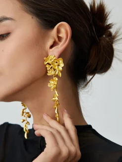 COMMENSE Floral Fringed Earrings* Earrings|Accessories
