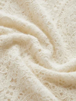COMMENSE Floral Hollow Knit Crew Neck Long Sleeve Top* T-shirts|Knitwear