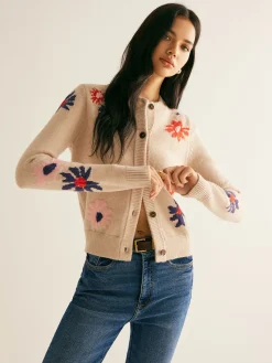 COMMENSE Floral Pattern Breasted Soft Cardigan* Cardigans|Sweaters & Cardigans