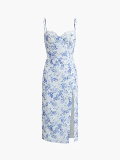 COMMENSE Floral Print Cami Midi Dress* Floral Dresses|Cocktail & Party Dresses