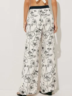 COMMENSE Floral Print Pockets Wide Leg Pants* Wide Leg|Pants