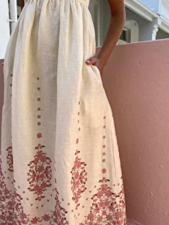 COMMENSE Floral Print Spaghetti Strap Long Dress* Casual Dresses|Floral Dresses