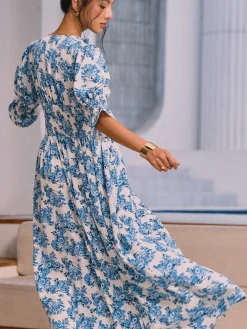 COMMENSE Floral Print Split Long Dress* Floral Dresses|Vacation Dresses