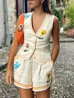 COMMENSE Floral Print Tank Shorts Set* Shorts Sets|Shorts