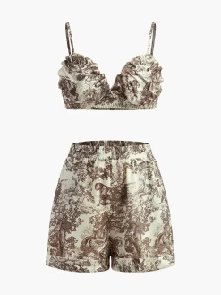 COMMENSE Floral Print Three Piece Shorts Set* Shorts Sets|Shorts