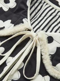 COMMENSE Floral Printed Lace Up Winter Coat* Outerwear|Coats