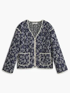 COMMENSE Floral Printed Pockets Winter Coat* Outerwear|Coats