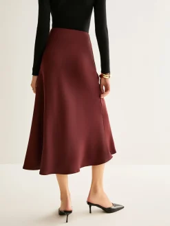 COMMENSE Flowy Satin Midi Skirt* Skirts|Bottoms