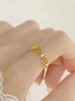 COMMENSE French Hollow Rhinestone Crown Ring* Rings & Bracelets|Accessories