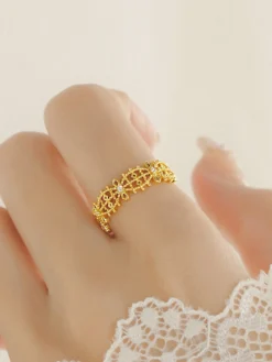COMMENSE French Hollow Rhinestone Crown Ring* Rings & Bracelets|Accessories
