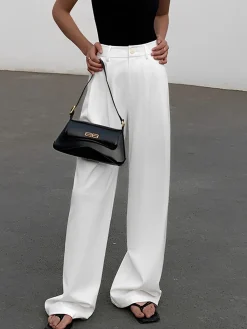 COMMENSE Full Length Pleated Wide Leg Dress Pants* Wide Leg|Pants