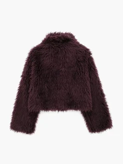 COMMENSE Fuzzy Faux Fur Short Coat* Outerwear|Coats