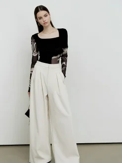 COMMENSE Geometric Printed Mesh Jersey Top* T-shirts|Tops