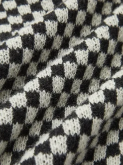 COMMENSE Geometric-Pattern Crop Knit Outerwear* Sweater Tops|Outerwear