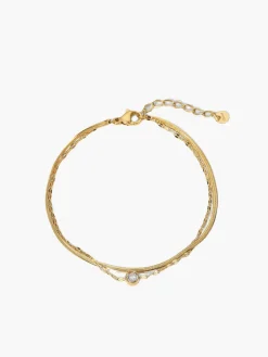 COMMENSE en Double Chains Rhinestone Bracelet* Rings & Bracelets|Accessories