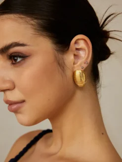 COMMENSE en Ribbed Half-Hoop Earrings* Earrings|Accessories