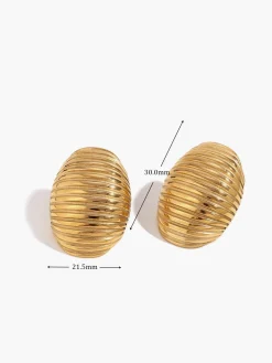 COMMENSE en Ribbed Half-Hoop Earrings* Earrings|Accessories