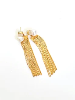 COMMENSE en Tassel Pearl Stud Earrings* Earrings|Accessories