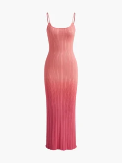 COMMENSE Gradient Split Cami Sweater Long Dress* Sweater Dresses|Cocktail & Party Dresses