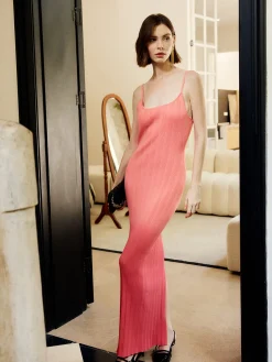 COMMENSE Gradient Split Cami Sweater Long Dress* Sweater Dresses|Cocktail & Party Dresses