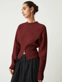 COMMENSE Half Zip Fuzzy Sweater* Sweater Tops|Sweaters & Cardigans