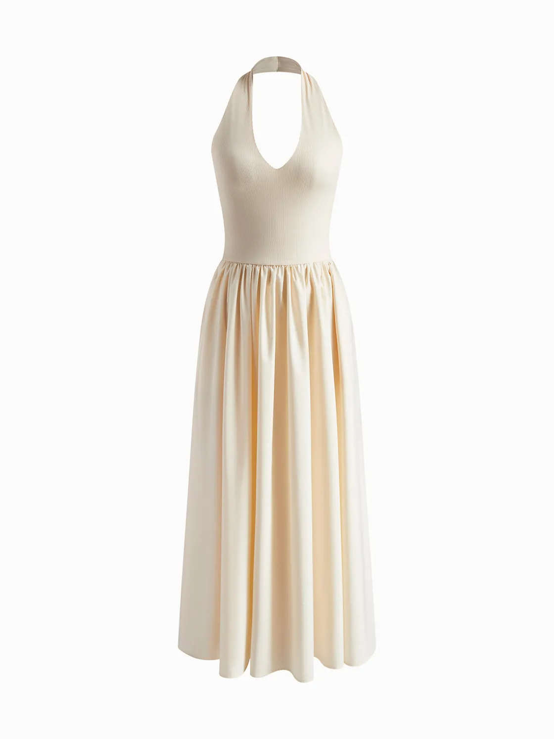 COMMENSE Halter Backless Pockets Dress* White Dresses|Black Dresses