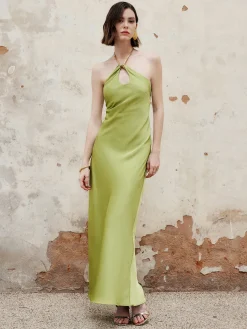 COMMENSE Halter Keyhole Neckline Backless Long Dress* Casual Dresses|Cocktail & Party Dresses