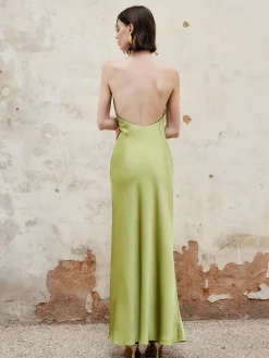 COMMENSE Halter Keyhole Neckline Backless Long Dress* Casual Dresses|Cocktail & Party Dresses