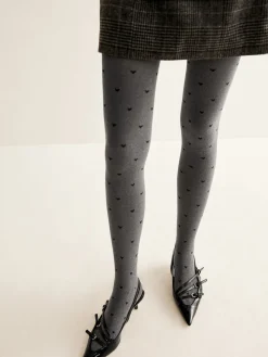 COMMENSE Heart Print Velvet Tights* Socks & Tights|Accessories
