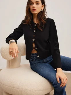 COMMENSE Heart-Button Regular Fit Blazer* Outerwear|Blazers