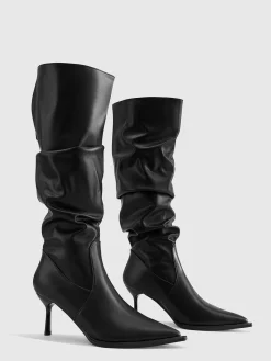 COMMENSE High Heel Ruched Knee-High Boots* Shoes|Accessories