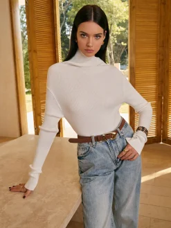 COMMENSE High Stretch Asymmetrical Skinny Sweater* Knitwear|Tops