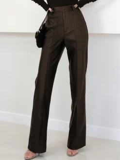 COMMENSE High Waist Faux Leather Pants* Pants|Bottoms
